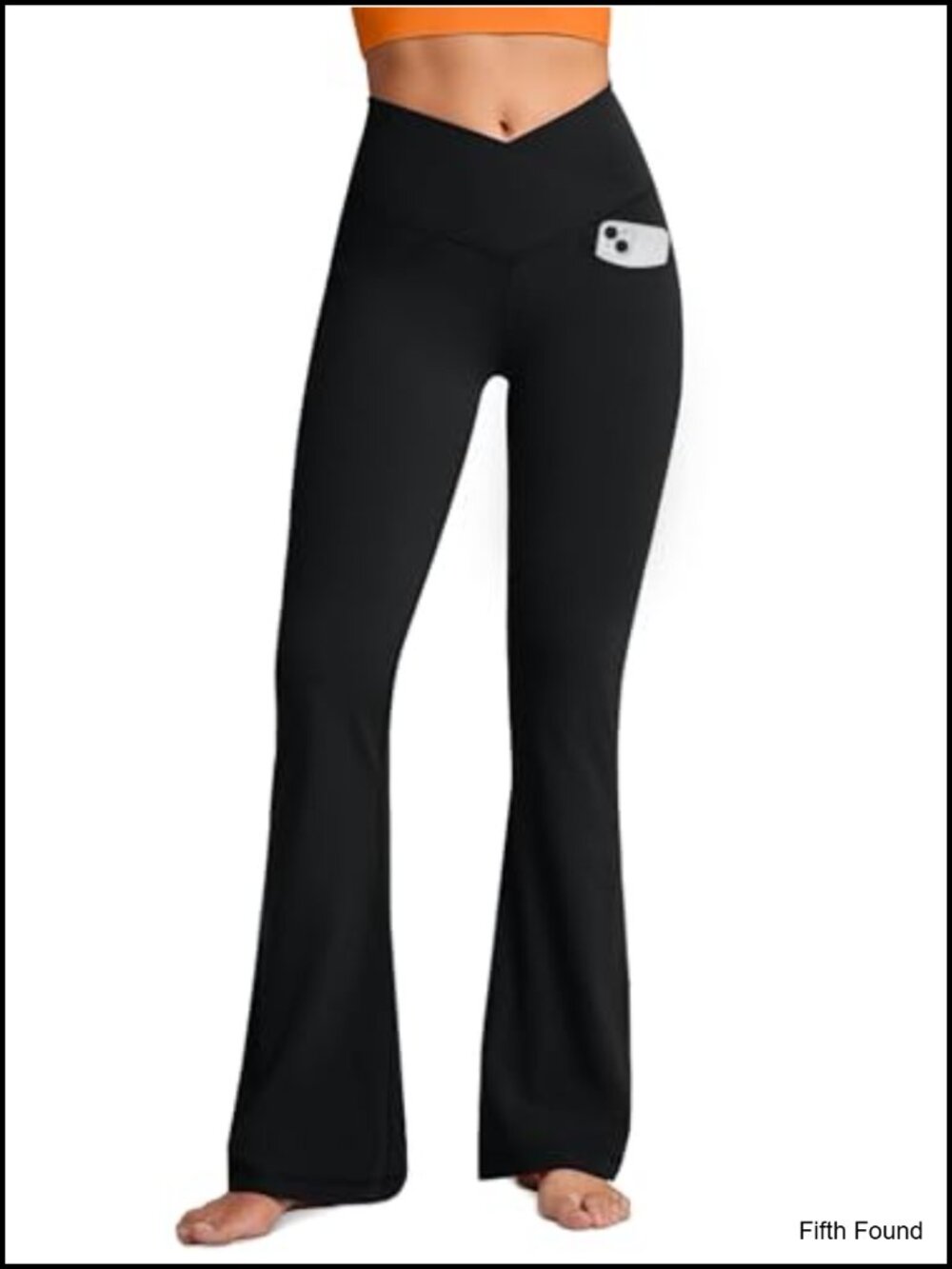 Flare Leggings with Pockets High Waisted Crossover Yoga Pants Bootcut